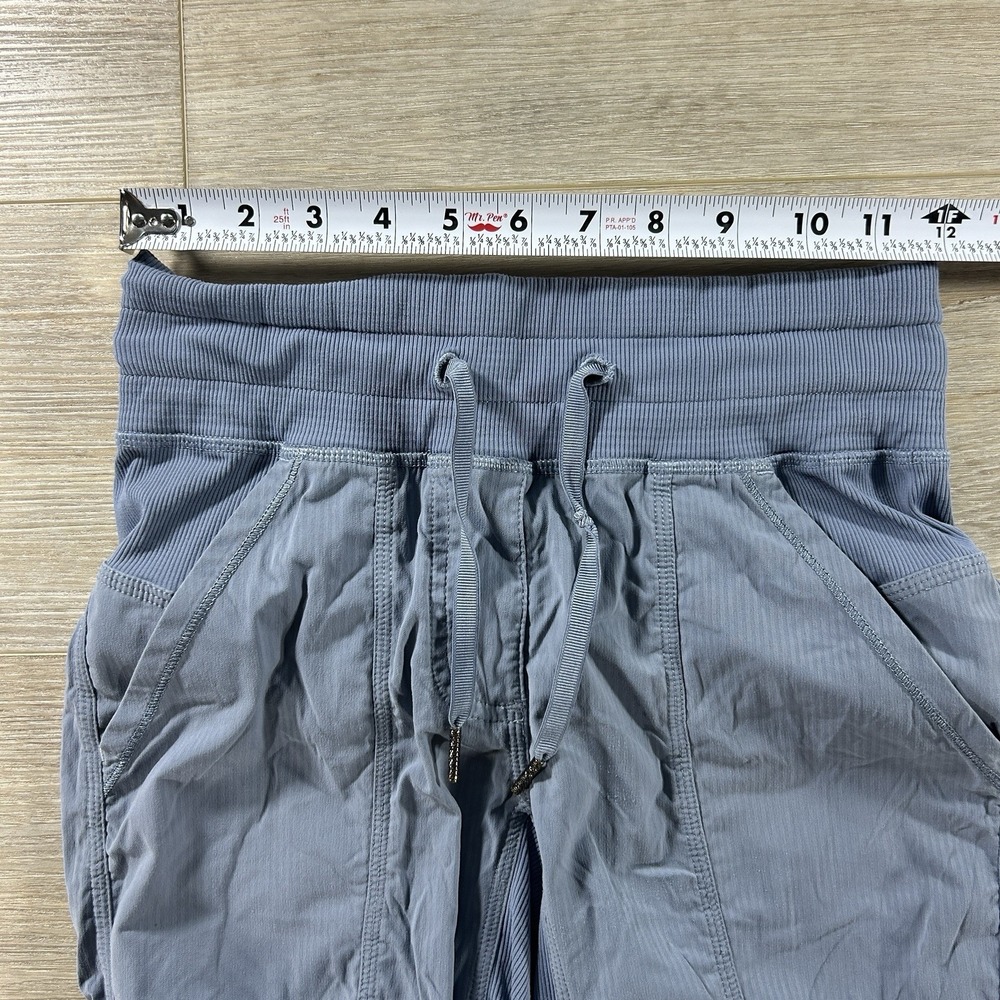 Lululemon Size 2 Blue Beyond the Studio Crop Jogger Pants Ribbed Tie Waistband - Picture 6 of 9